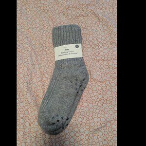 Love & Lore | Sherpa Lined Cable Knit Reading Socks | Heather Grey | NWT